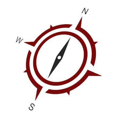 image of a schematic compass, logo of Alternatives and Transitions coaching