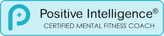 Badge avec l'inscription Positive Intelligence, certified Mental Fitness Coach